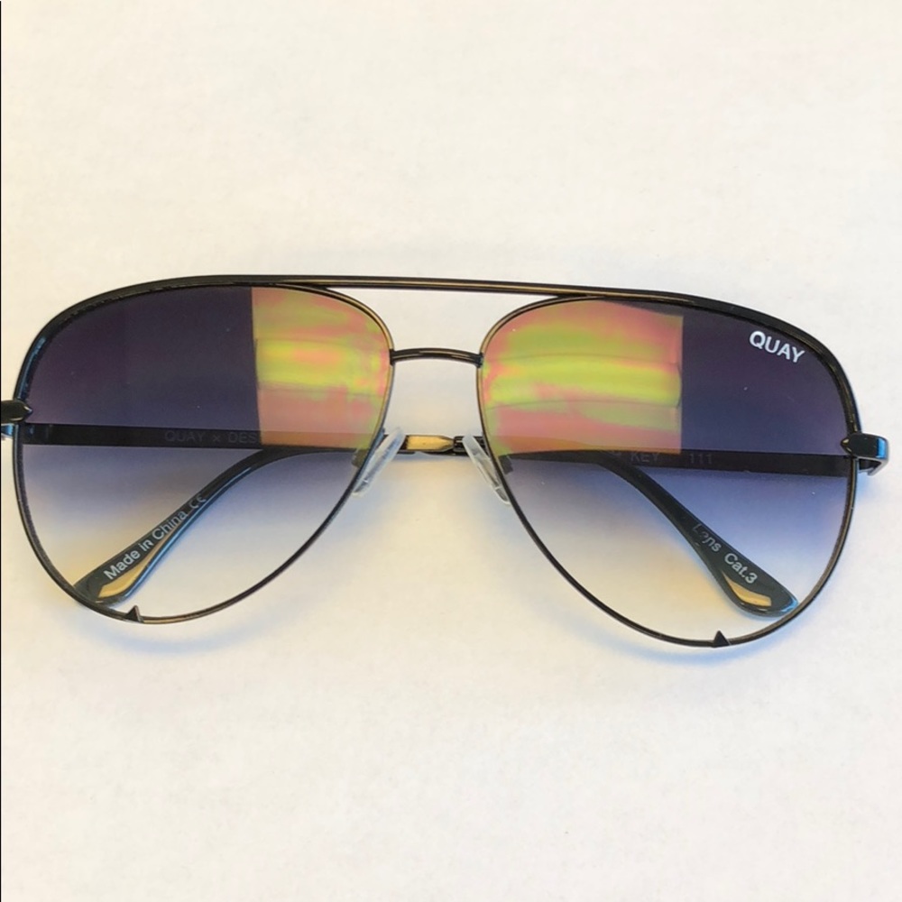 Quay x Desi High Key Black Fade Sunglasses